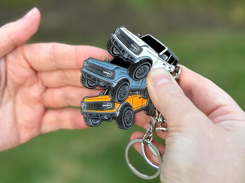 FOUR WHEEL BEAST Bronco Keychain Accessories 4 door key chain Fob Cover Cool Mods compatible with Ford Bronco 2022 2023 2024 - Image 4